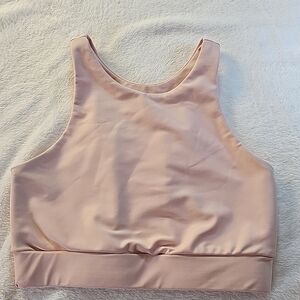 Becco Lattice Back Sport Bra Size Small UPF 20 Light baby pink G12